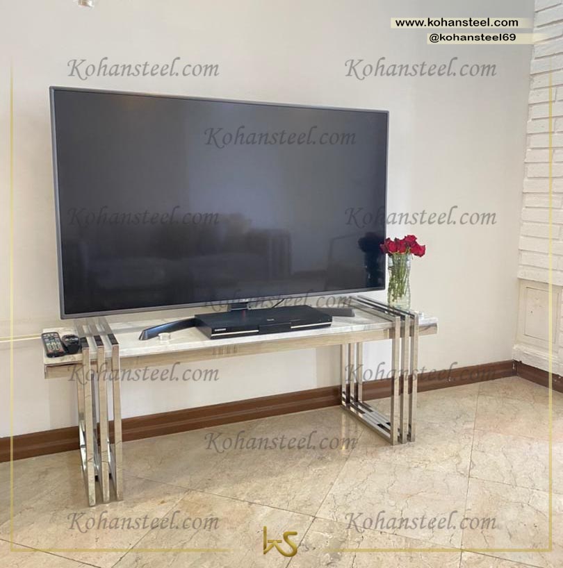 22-74 g میز تی وی استیل و سنگ | قیمت میز تی وی استیل