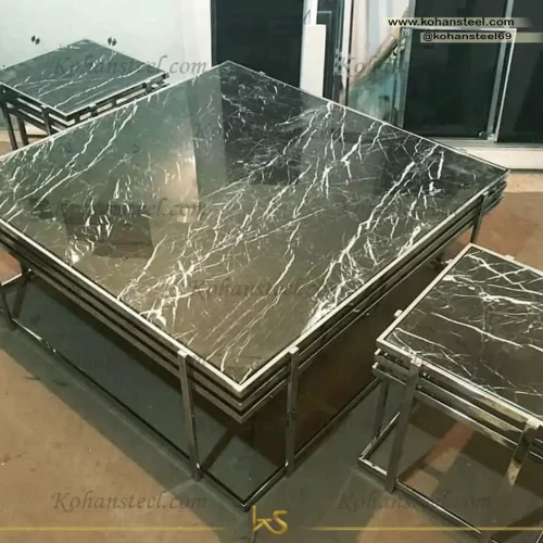 قیمت میز جلو مبلی و عسلی استیل | ست میز عسلی جلو مبلی
