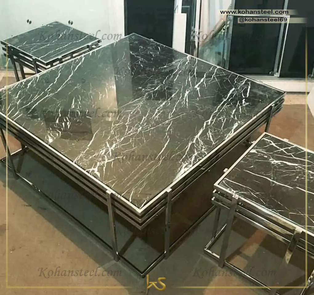 73-01-g-_2 قیمت میز جلو مبلی و عسلی استیل | ست میز عسلی جلو مبلی