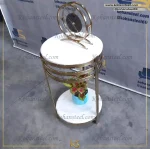 میز عسلی پایه استیل دو کفه